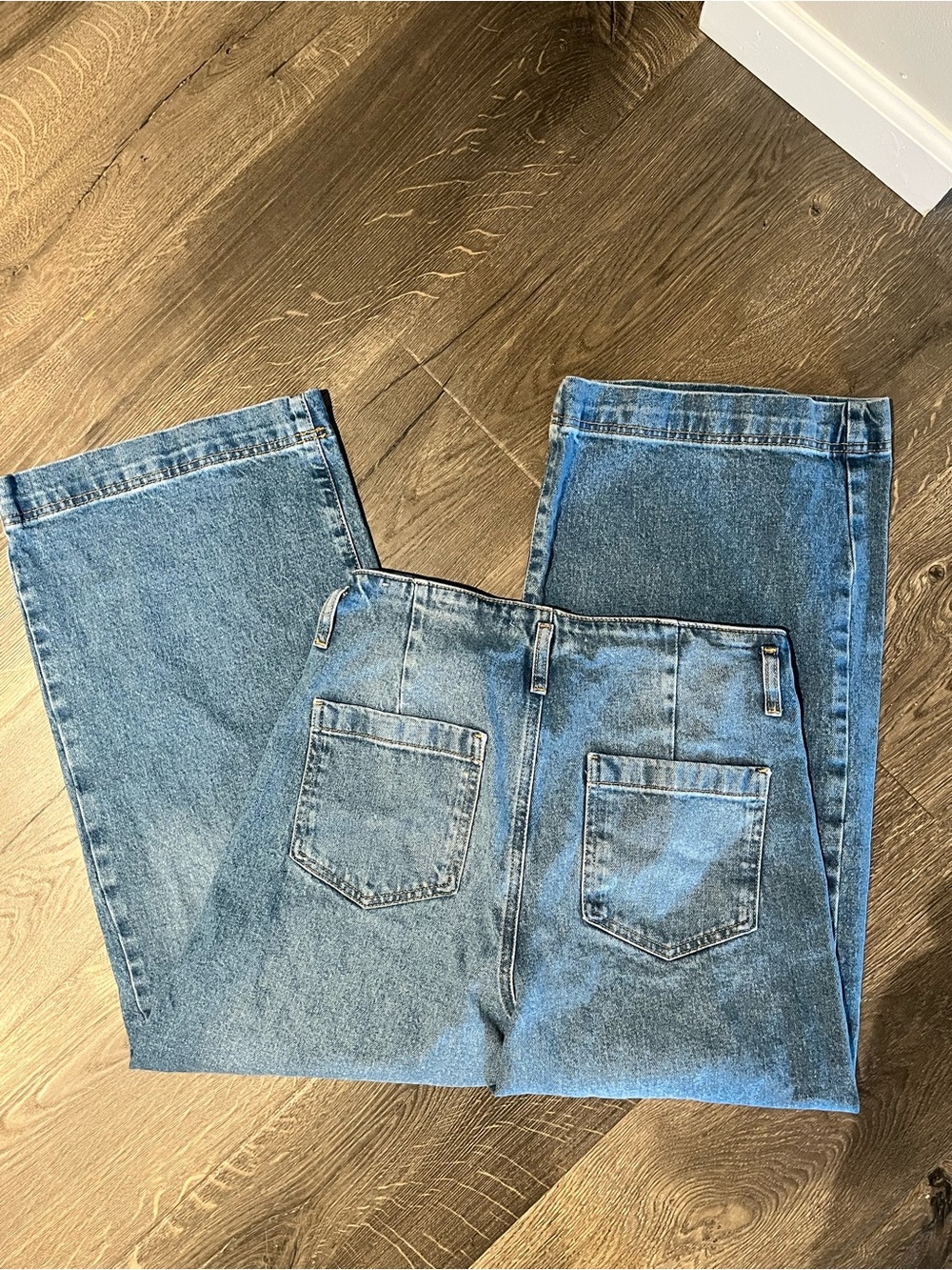 Zara Wide Leg Jeans Size 8 Light Wash High Rise Denim EUC - Picture 4 of 5